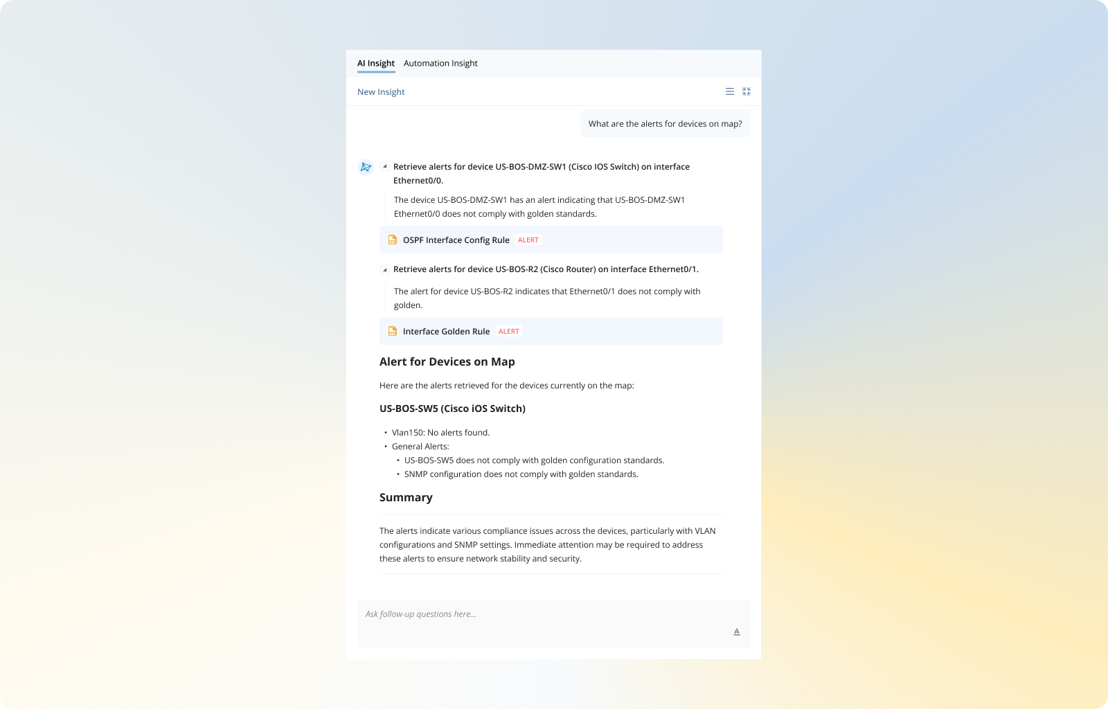 NetBrain AI Insight screenshot 2